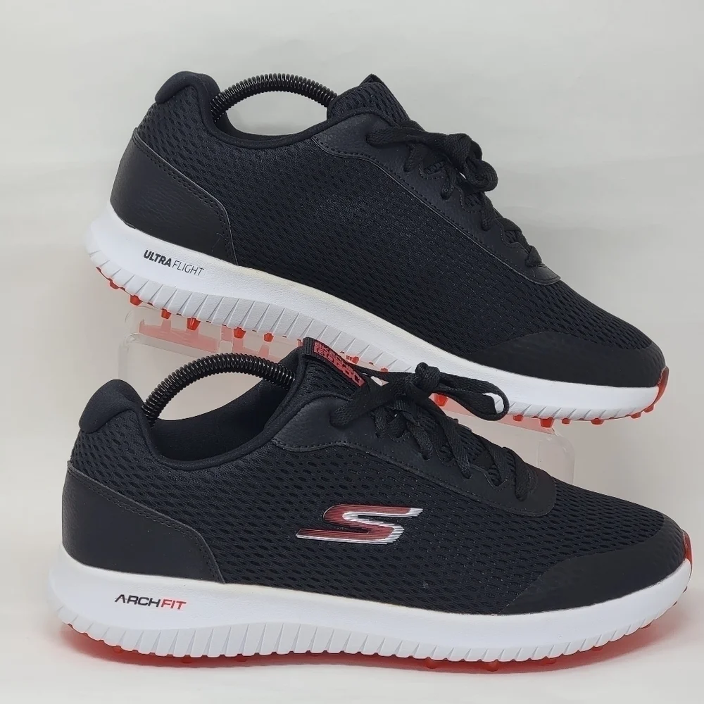 Skechers GO GOLF Men's Size 8 Max Fairway 3 Water Repellent BLACK/RED 214029 New
